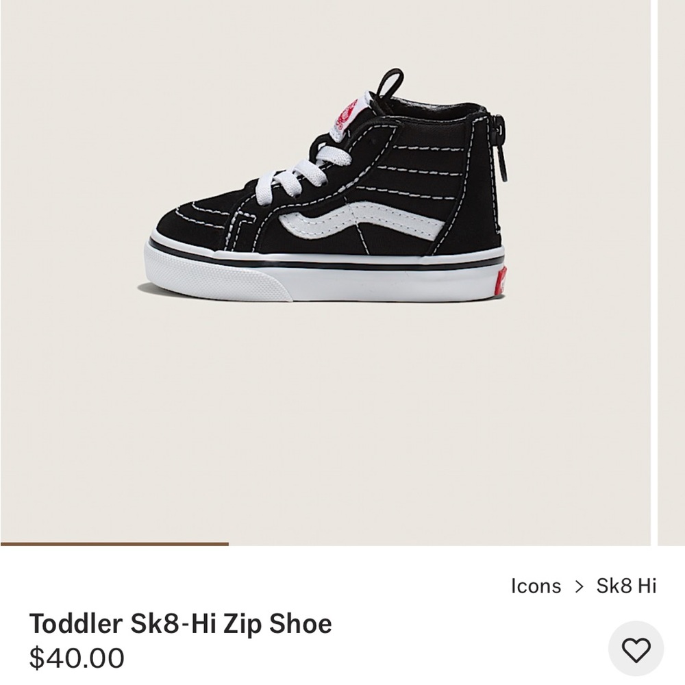Vans Kids Sk8-Hi Zip Sneakers - Black and White